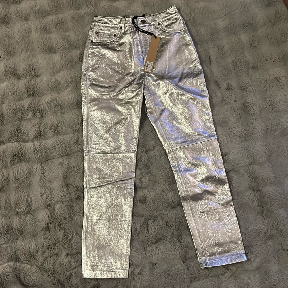 Ksubi silver leather hi-waisted pants